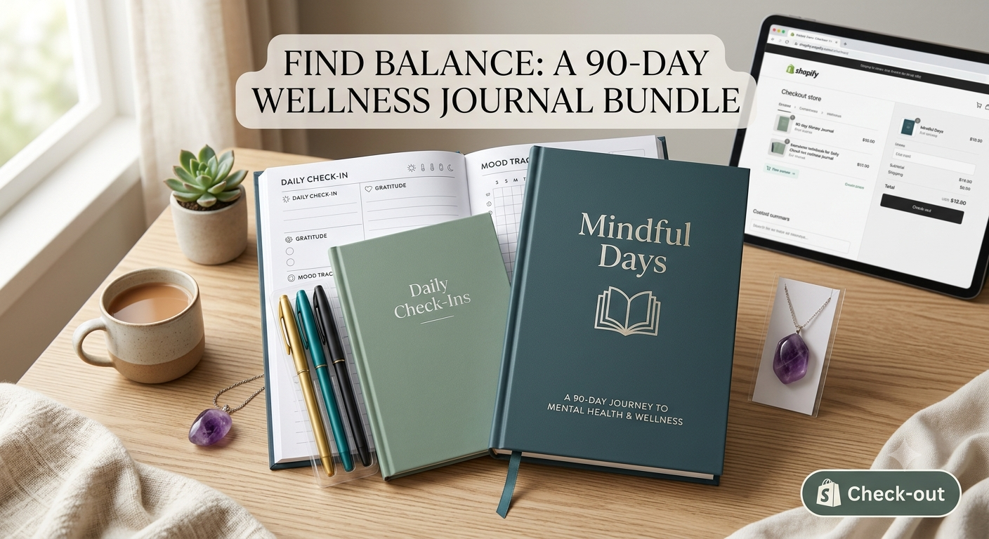 90-Day Mental Health, Wellness Journal Bundle